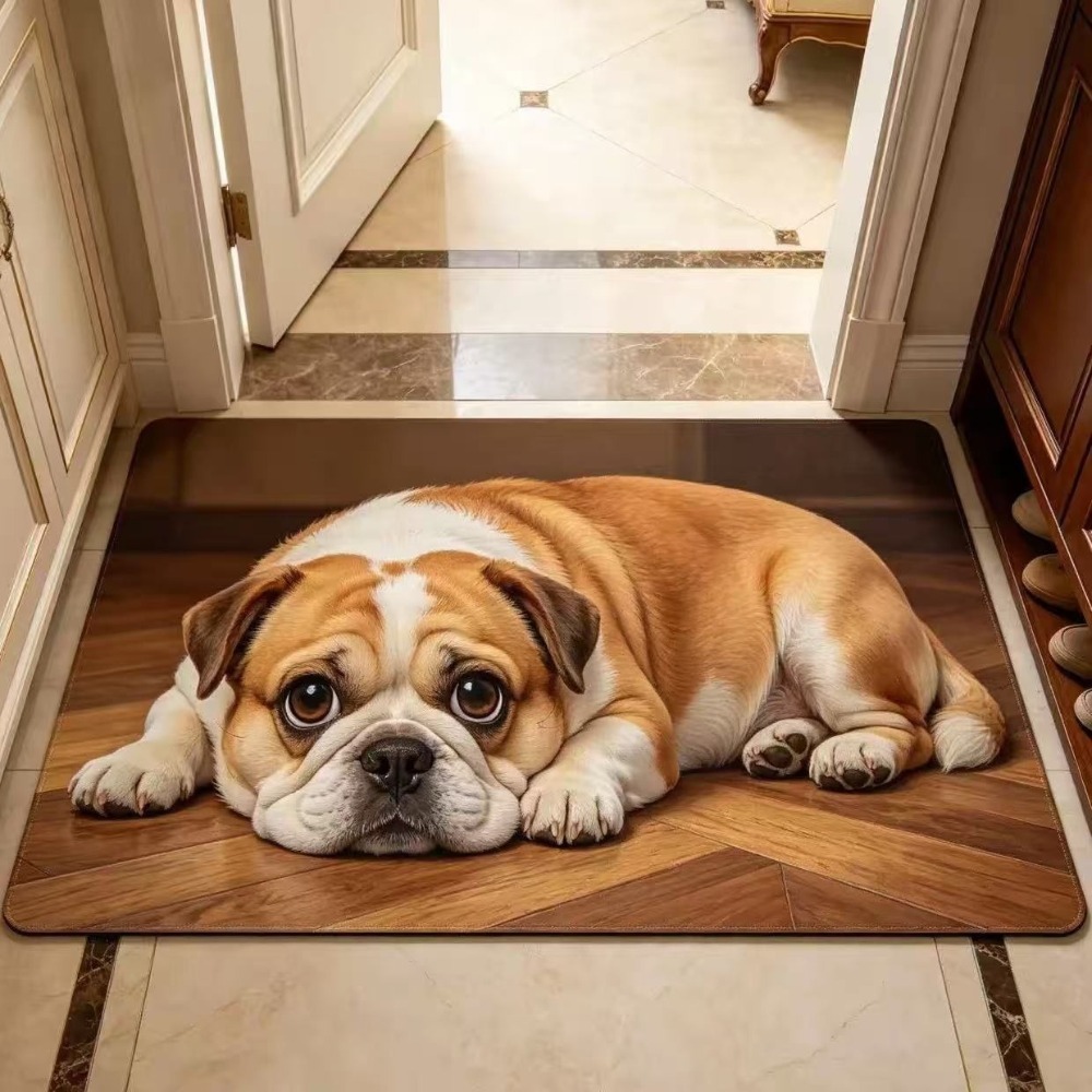 Quick Dry Diatomite Bath Mat - Eğlenceli, Kaymaz Köpek Desenli Paspas, Hızlı