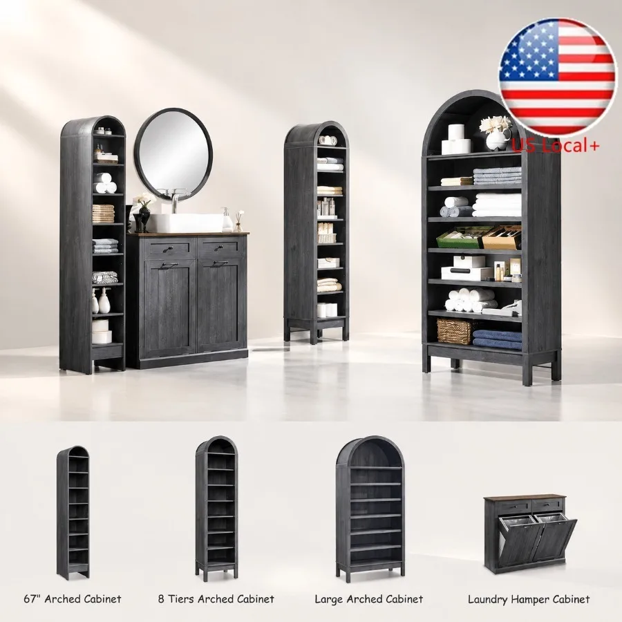 Storage & Organization - 67 cm Yüksekliğinde, Kemerli Tasarımlı Banyo