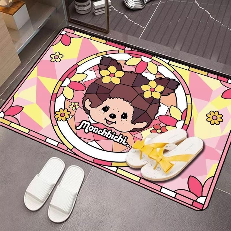 Quick Dry Diatomite Bath Mat - Monchhichi Karikatür Desenli Diatomit Banyo Paspası