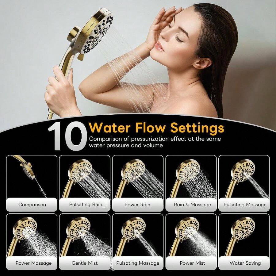 Yüksek Basınçlı, 10 Farklı Püs - High Pressure Shower Head Handheld incelemesi ve fiyatı
