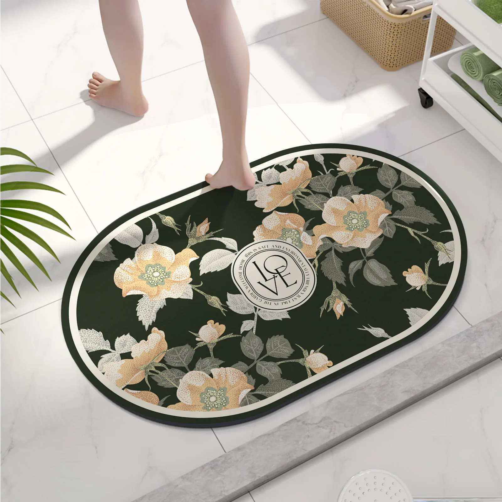 Diatomit Çiçek Desenli Banyo P - Quick Dry Diatomite Bath Mat incelemesi ve fiyatı