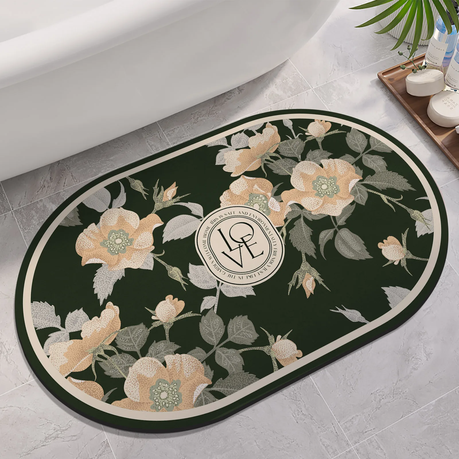 Diatomit Çiçek Desenli Banyo P - Quick Dry Diatomite Bath Mat incelemesi ve fiyatı