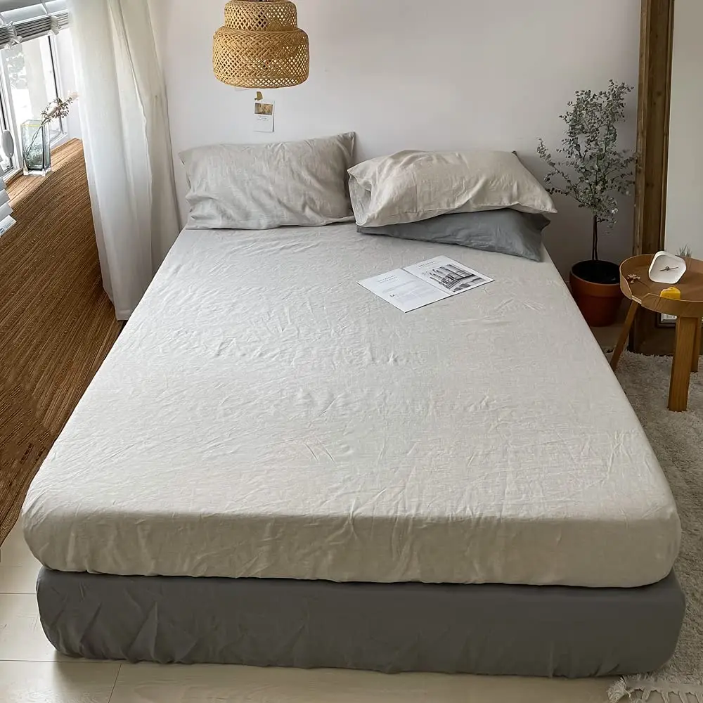 Saf Keten Çarşaf, 35 cm Derin  - Fitted Bed Sheets Deep Pocket incelemesi ve fiyatı
